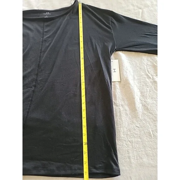 Halston Studio Women's Black Long Sleeve Top SIZE L NWT - Picture 11 of 12